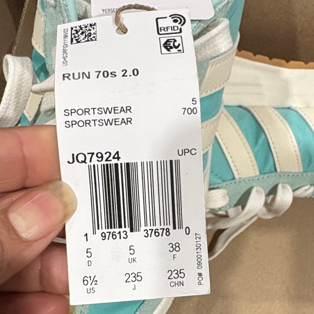 Adidas Women's Cloudfoam Sneakers - Aqua and White - Picture 6 of 7